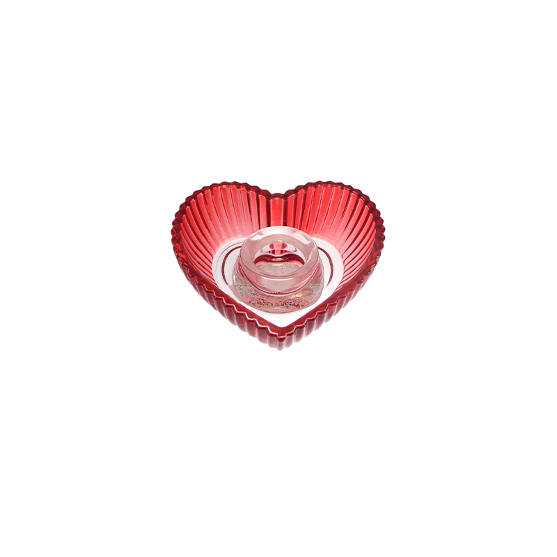 Valentine's Day Heart-shaped Colored Glass Candlestick YD-VL-086