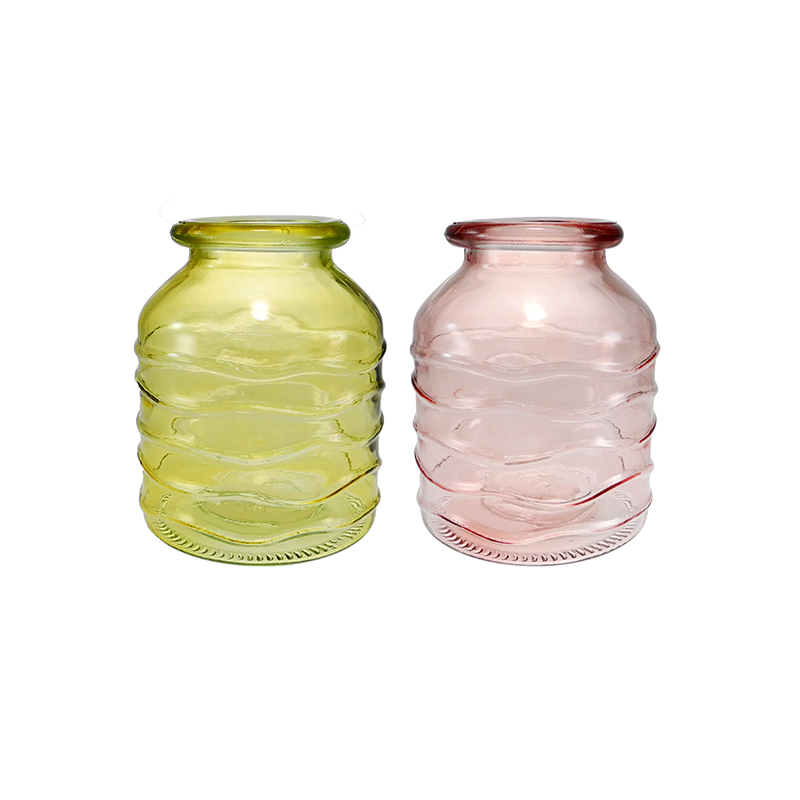 Wave-relief Glass Vase YD-SS-158