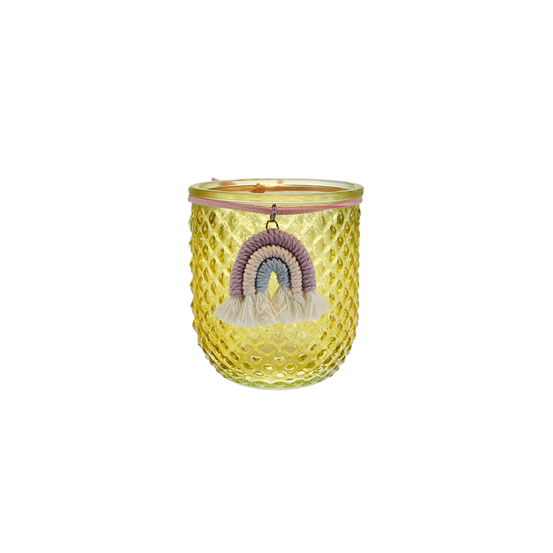 Rainbow Pendant Colored Glass Candle Cup YD-SS-162