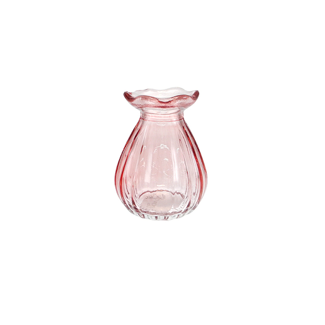Flower-mouth Striped Colored Flower Bud Vase YD-SS-169