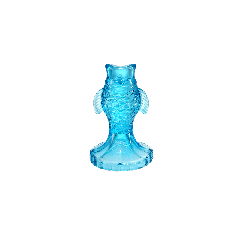 Fish-shaped Colored Glass Canlde Holder YD-OBS-153