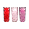 Diamond-patterned Valentine's Day Colored Glass Flower Vase YD-VL-098