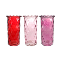 Diamond-patterned Valentine's Day Colored Glass Flower Vase YD-VL-098