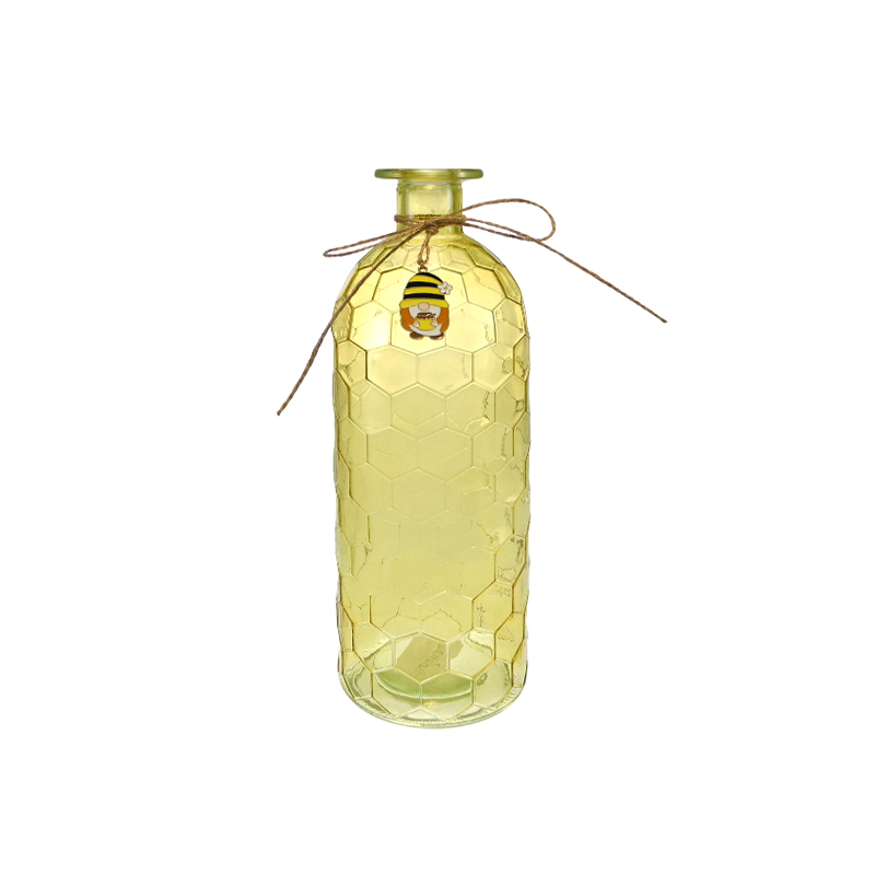 Honeycomb-patterned Colored Glass Vase YD-SS-176