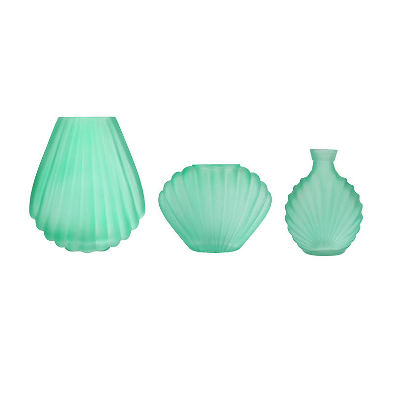 Polished Green Glaze Shell-shaped Vase YD-OBS-155
