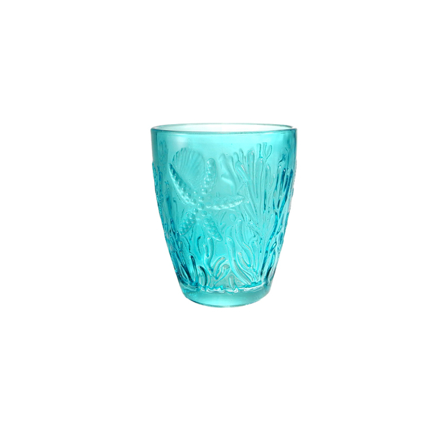 Ocean-patterned Conical Glass Cup YD-OBS-151