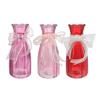 Valentine's Day Ribbon Decorated Glass Vase YD-VL-095
