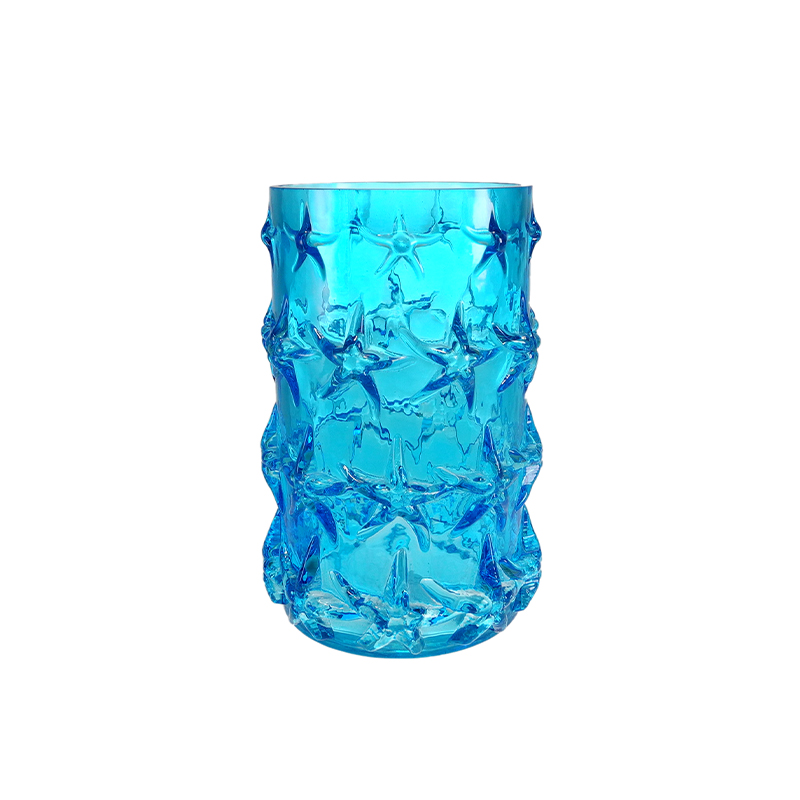 Ocean-patterned Colored Glass Vase YD-OBS-162
