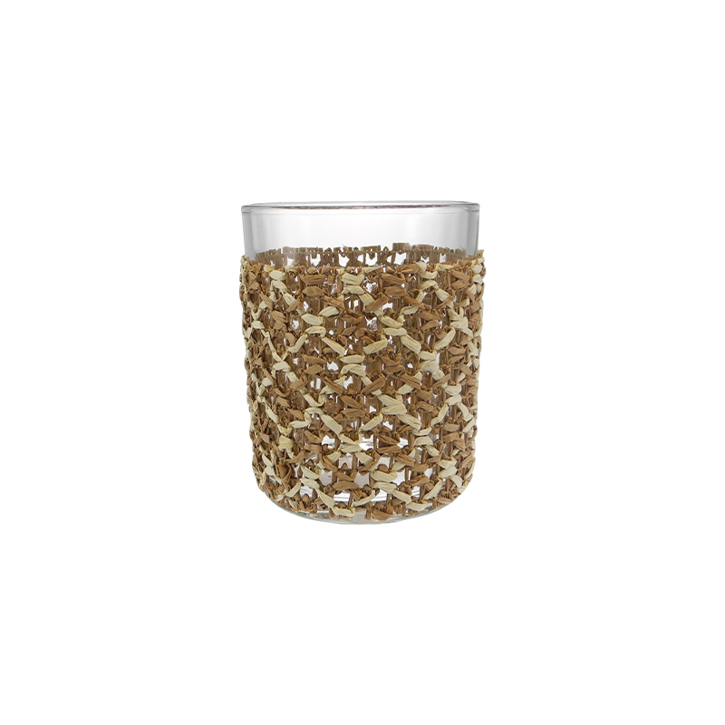 Straight-sided Two-color Woven Glass Bottle YD-ACC-069
