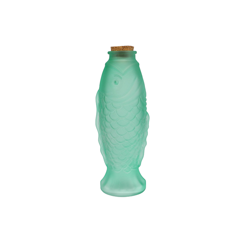 Fish-shaped Colored Glass Decorative Bottle YD-OBS-154