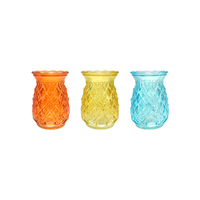 Diamond-shaped Patterned Colored Glass Vase YD-SS-174
