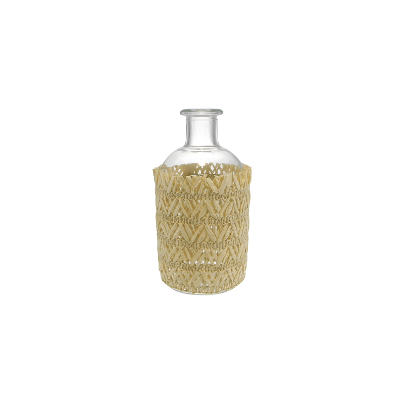 Khaki-colored Woven Small Glass Bottle YD-ACC-072