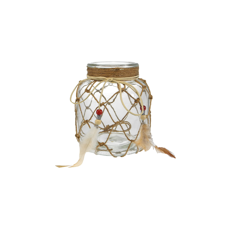 Woven Glass Bottle with Hemp Rope YD-ACC-076