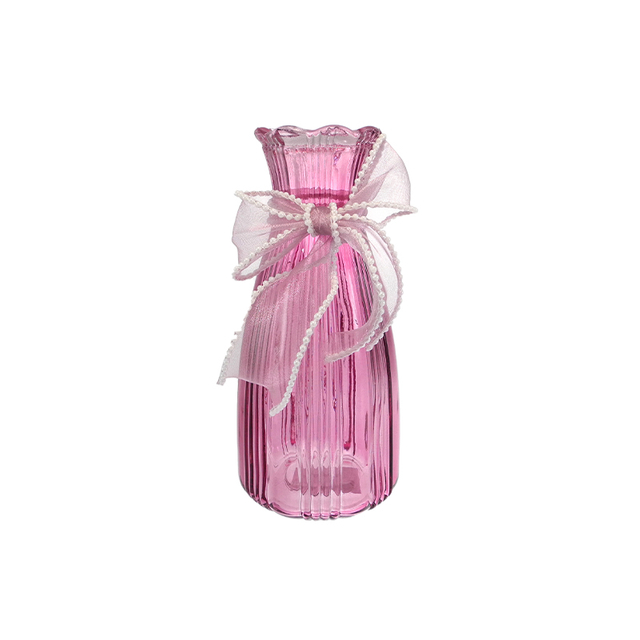 Valentine's Day Ribbon Decorated Glass Vase YD-VL-095