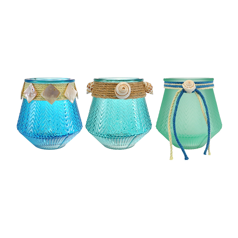 Shell-decorated Marine Glass Container YD-OBS-149