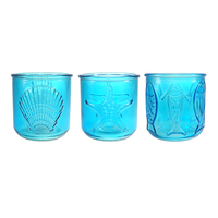 Ocean-patterned Glass Candle Cup YD-OBS-150