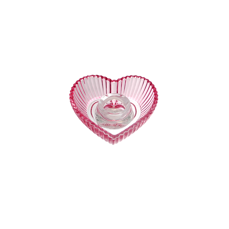 Valentine's Day Heart-shaped Colored Glass Candlestick YD-VL-086