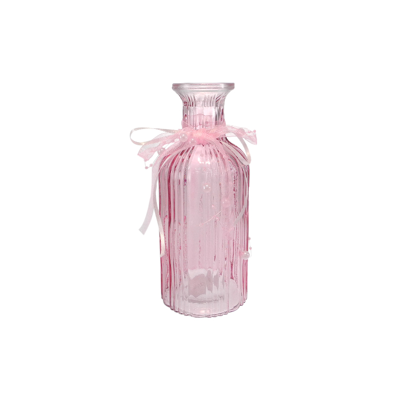Pearl Ribbon-decorated Glass Vase YD-VL-094