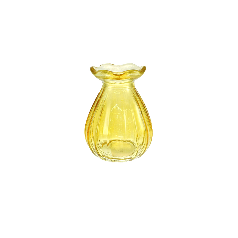 Flower-mouth Striped Colored Flower Bud Vase YD-SS-169